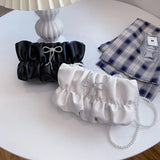 Clouds Bow Pearls Wallets PU Leather Purse Handbag for Women