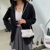 Clouds Bow Pearls Wallets PU Leather Purse Handbag for Women