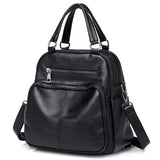 PU Leather Retro Casual Shoulders Bag Backpack For Women Solid Handbags