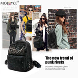 Rivet Studded PU Leather Backpack Top Handle Mini Casual Daypack