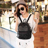 Rivet Studded PU Leather Backpack Top Handle Mini Casual Daypack