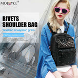 Rivet Studded PU Leather Backpack Top Handle Mini Casual Daypack