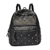Rivet Studded Backpack Multi-pocket Top Handle Mini Casual Daypack