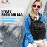 Rivet Studded Backpack Multi-pocket Top Handle Mini Casual Daypack