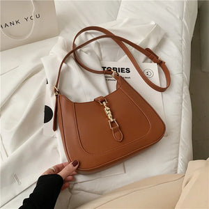 Vintage PU Leather Saddle Bag for Women