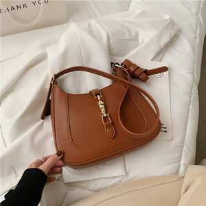 Vintage PU Leather Saddle Bag for Women