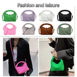 PU Leather Shoulder Bag Hand-Woven Flap Purse for Ladies