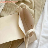 PU Leather Shoulder Bag Solid Flap Female Commute Bag Love Clasp Portable Soft