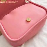 PU Leather Shoulder Bag Solid Flap Female Commute Bag Love Clasp Portable Soft