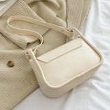 PU Leather Shoulder Bag Solid Flap Women Messenger Bag Love Clasp