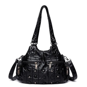 Vintage Rivet Shoulder Bag for Women Hobos
