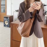 PU Leather Shoulder Bags Women Adjustable All-match Handbags Soft Retro Tote