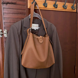 PU Leather Shoulder Bags Women Adjustable All-match Handbags Soft Retro Tote