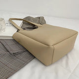 PU Leather Shoulder Bags Women Daily Shopping Large Capacity Soft Tote Bag Solid