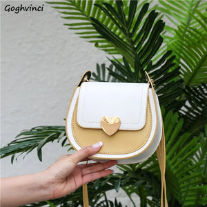 PU Leather Shoulder Bag Women Panelled Saddle Handbag Cross Body All-match Bag