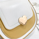 PU Leather Shoulder Bag Women Panelled Saddle Handbag Cross Body All-match Bag