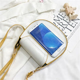 PU Leather Shoulder Bag Women Panelled Saddle Handbag Cross Body All-match Bag