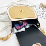 PU Leather Shoulder Bag Women Panelled Saddle Handbag Cross Body All-match Bag