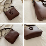 PU Leather Shoulder Bags Women Solid Tender Wide Strap Cross Body Square Bag
