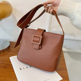 PU Leather Shoulder Bags Women Solid Tender Wide Strap Cross Body Square Bag
