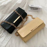 PU Leather Shoulder Bags Women Texture All-match Square Bag Style Chains Underar