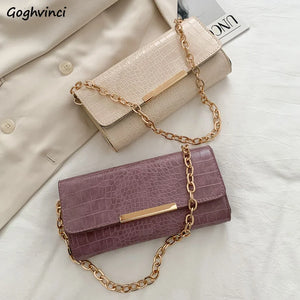 PU Leather Shoulder Bags Women Texture All-match Square Bag Style Chains Underar