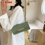 PU Leather Shoulder Bags Women Texture All-match Square Bag Style Chains Underar