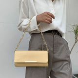 PU Leather Shoulder Bags Women Texture All-match Square Bag Style Chains Underar