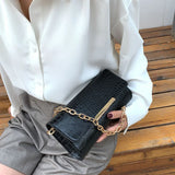 PU Leather Shoulder Bags Women Texture All-match Square Bag Style Chains Underar