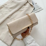 PU Leather Shoulder Bags Women Texture All-match Square Bag Style Chains Underar