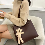 PU Leather Shoulder Bags Women Underarm Office Ladies Bucket Bag