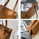 PU Leather Shoulder Bags Women Underarm Office Ladies Bucket Bag