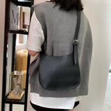 Vintage PU Leather Shoulder Bag for Women, Office Cross-body Tote