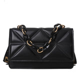 PU Leather Shoulder Bag Women's Casual Flap Crossbody Purse Small Square