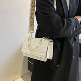 PU Leather Shoulder Bag Women's Casual Flap Crossbody Purse Small Square