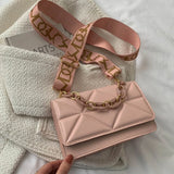 PU Leather Shoulder Bag Women's Casual Flap Crossbody Purse Small Square