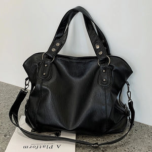 Big Size PU Leather Crossbody Bag Retro Solid Female Travel Tote