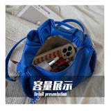 Pleated PU Leather Crossbody Square Bag for Women