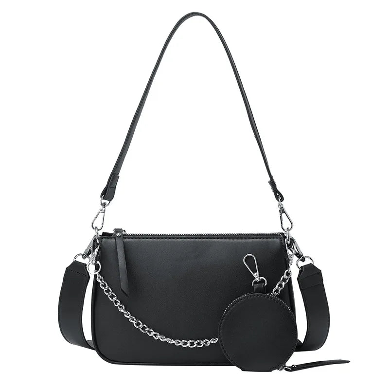 Retro 2 Piece Set PU Leather Shoulder Crossbody Bags for Women