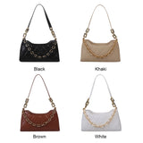 PU Leather Shoulder Female Underarm Purse Lattice Pattern Women Handbag