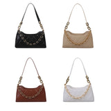 PU Leather Shoulder Female Underarm Purse Lattice Pattern Women Handbag