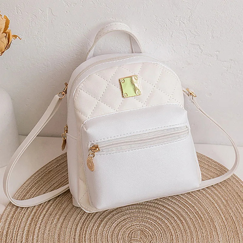 PU Leather Shoulder Mini Small Backpack Multi-Function Ladies Phone Pouch Pack