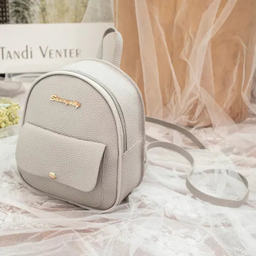 PU Leather Shoulder Mini Backpack Girls Multi-Function