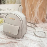PU Leather Shoulder Mini Small Backpack Women Teenage Girls Kids Multi-Function