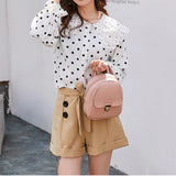 PU Leather Shoulder Mini Small Backpack Women Teenage Multi-Function Phone Pouch