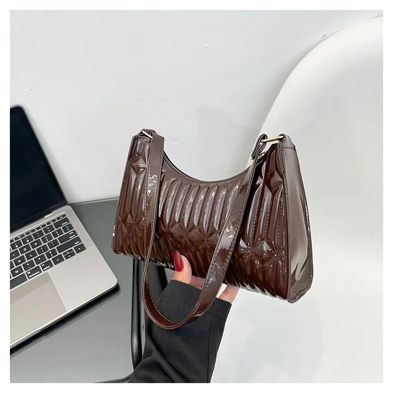 PU Leather Shoulder Bags Retro Embroidery Women Handbag