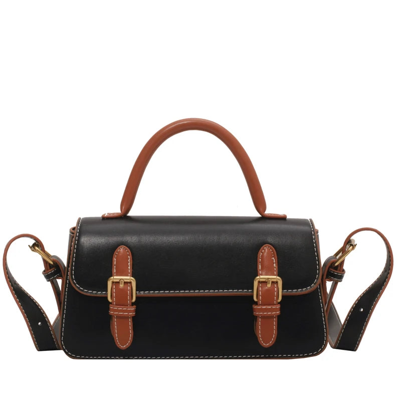 Classic Style PU Leather Shoulder Bag Top Handle Handbag