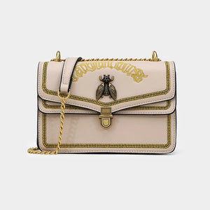 PU Leather Small Shoulder Bag For Women Chain Lock Messenger Bag