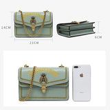 PU Leather Small Shoulder Bag For Women Chain Lock Messenger Bag