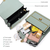 PU Leather Small Shoulder Bag For Women Chain Lock Messenger Bag